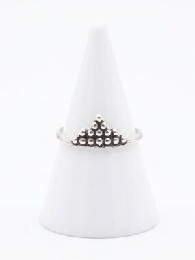 New Handmade Sterling Silver Geometric Pyramid Petite Ring